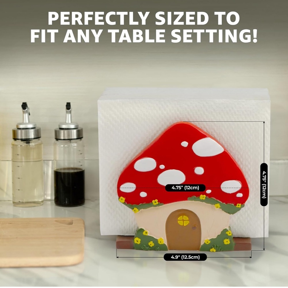 Shrumiez Mushroom House Napkin Holder, NIB 🍄 - Picture 5 of 10